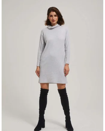Rochie gri cu guler, Gri