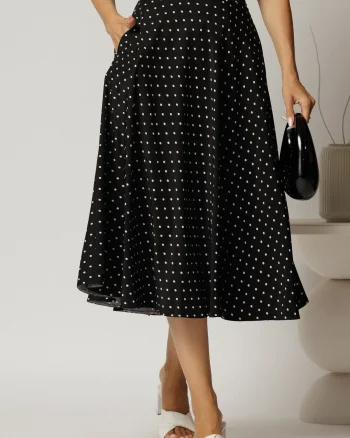 Fusta midi neagra clos cu buline