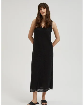 Rochie cu Decupaj cu Decolte in V Neagra, Negru
