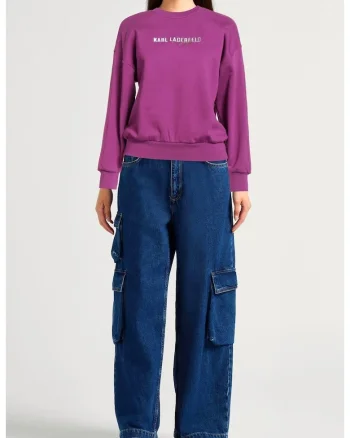 Bluza sport din bumbac organic, Mov