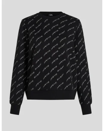 Bluza sport cu imprimeu logo, Negru
