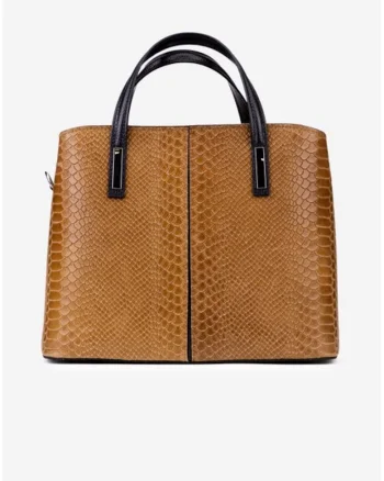 Geanta dama confectionata din piele croco - 67945, Maro cognac
