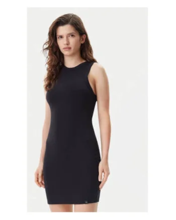 Rochie de zi Femei,  Negru, 82% viscoza, 11% poliamida, 7% elastan,