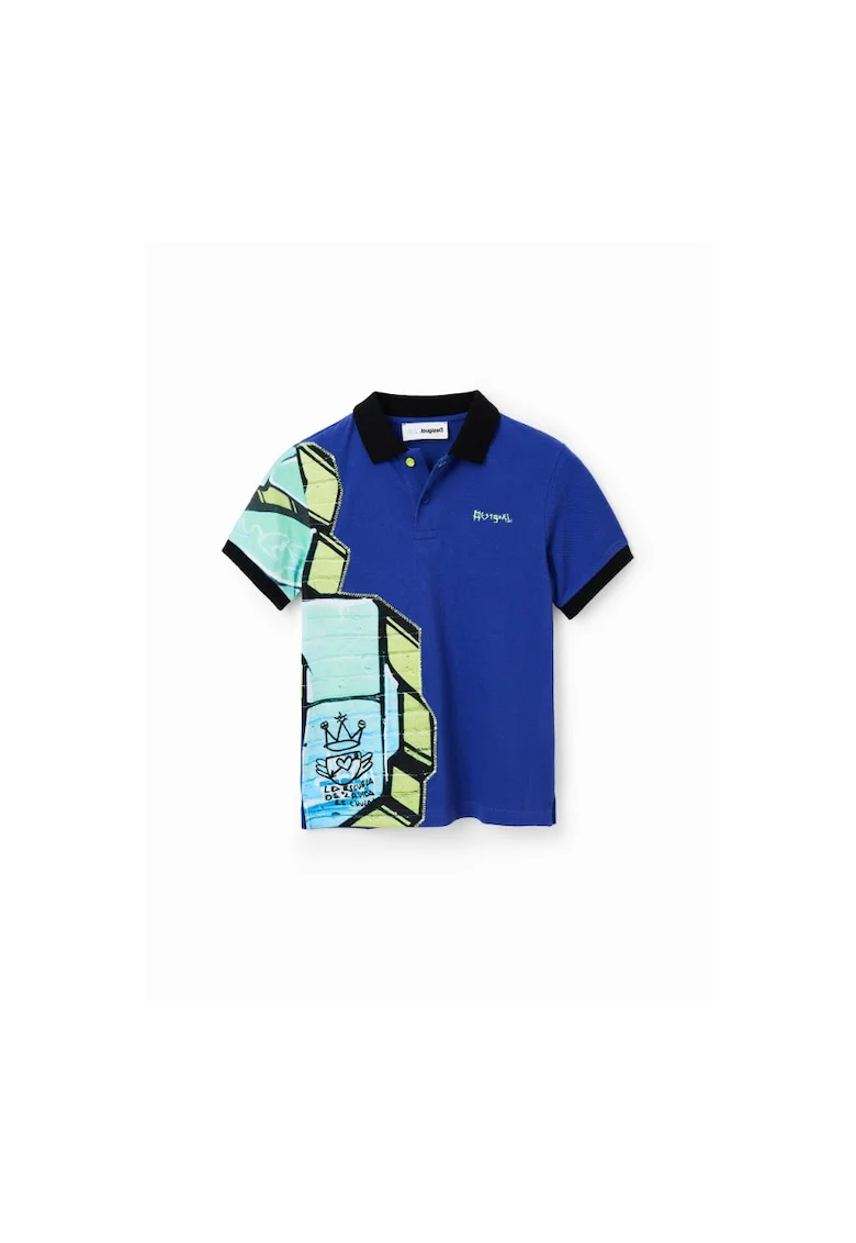 Tricou polo copii,  302006618, Bumbac, Albastru marin, Bleumarin