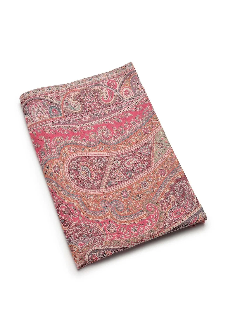 Esarfa din amestec de lana Jamawar, Multicolor