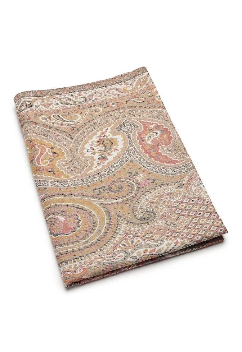 Esarfa din amestec de lana Jamawar, Multicolor
