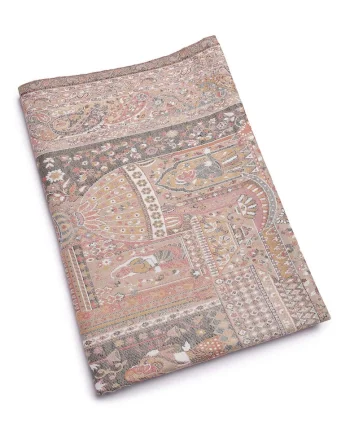 Esarfa din amestec de lana cu model etnic, Multicolor