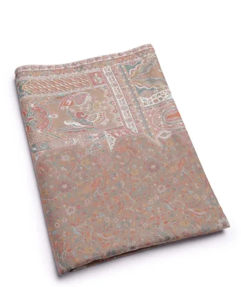 Esarfa cu model si terminatii nefinisate, Multicolor