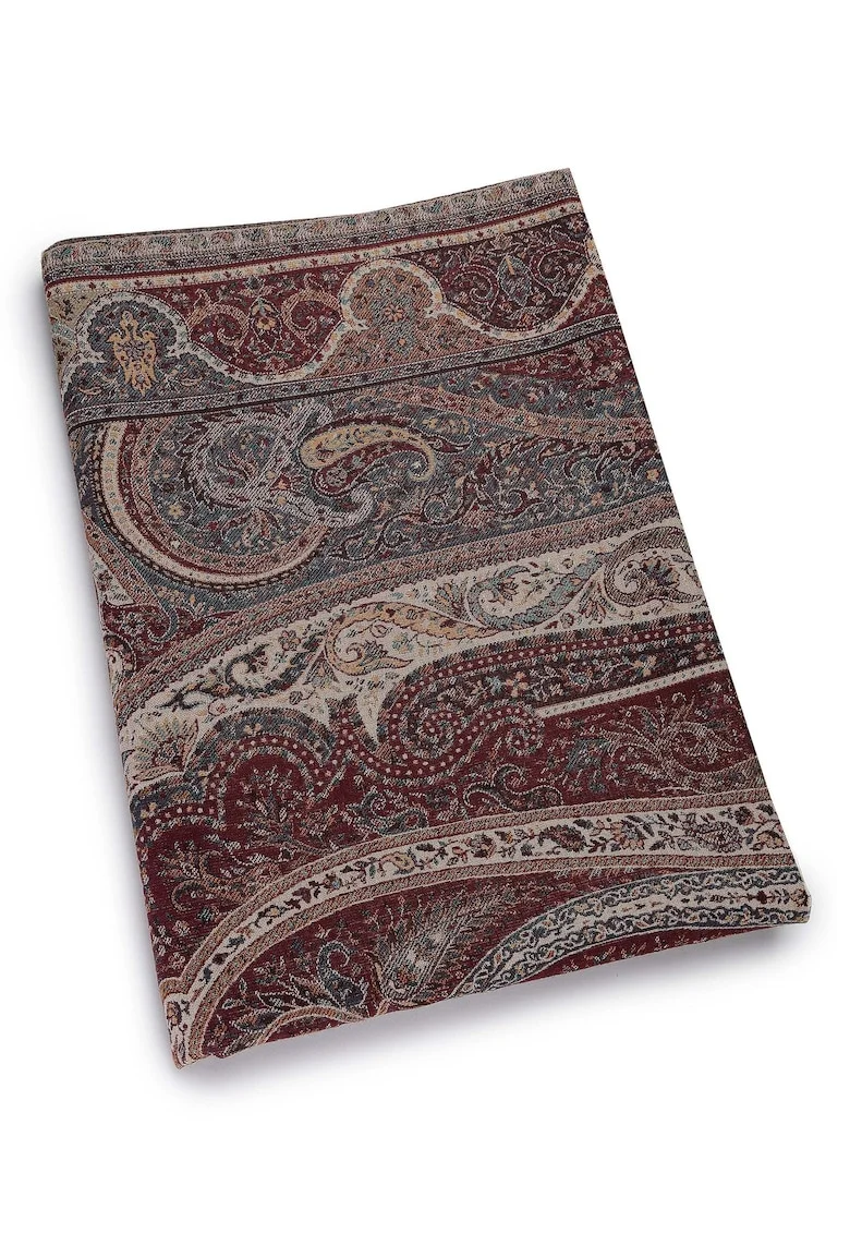 Esarfa din amestec de lana cu model etnic, Multicolor