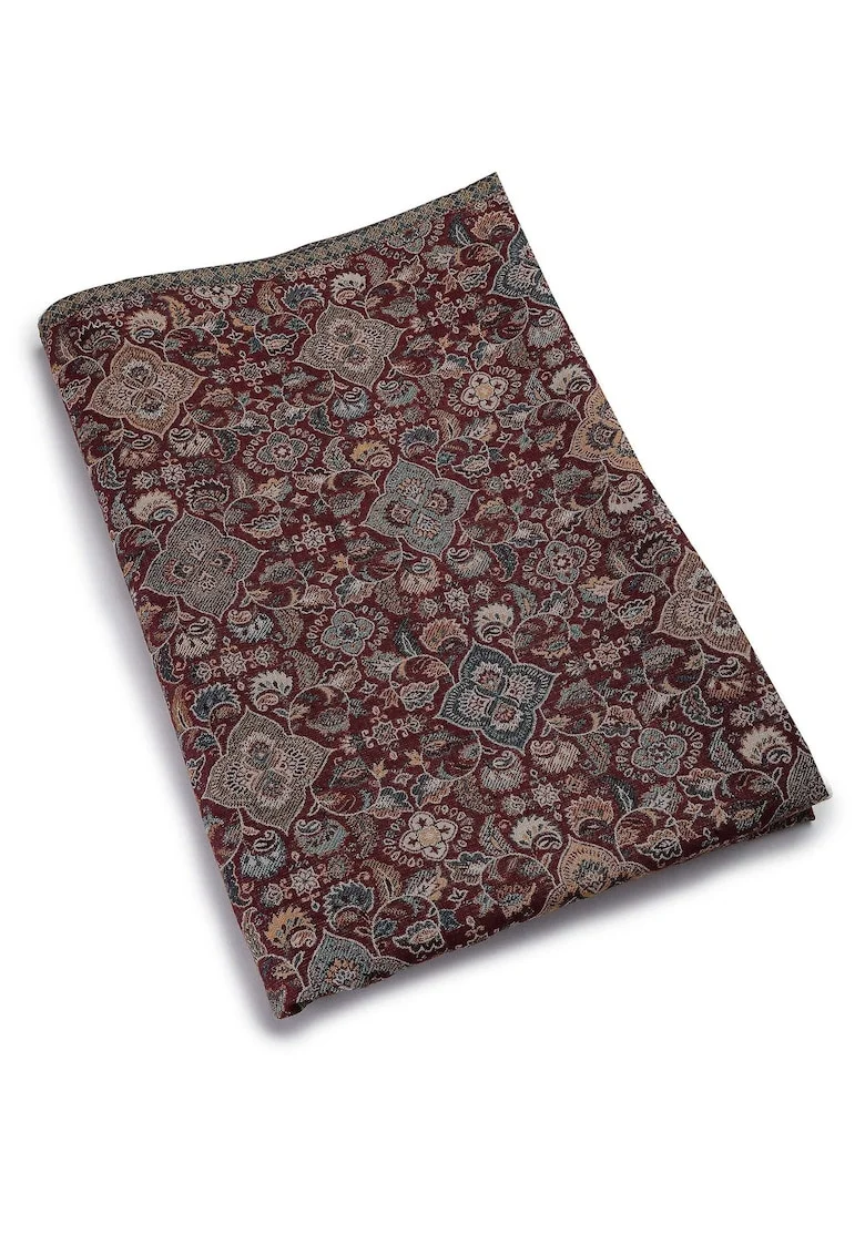 Esarfa din amestec de lana cu model etnic, Multicolor