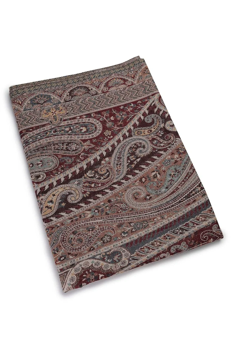 Esarfa din amestec de lana cu model etnic, Multicolor