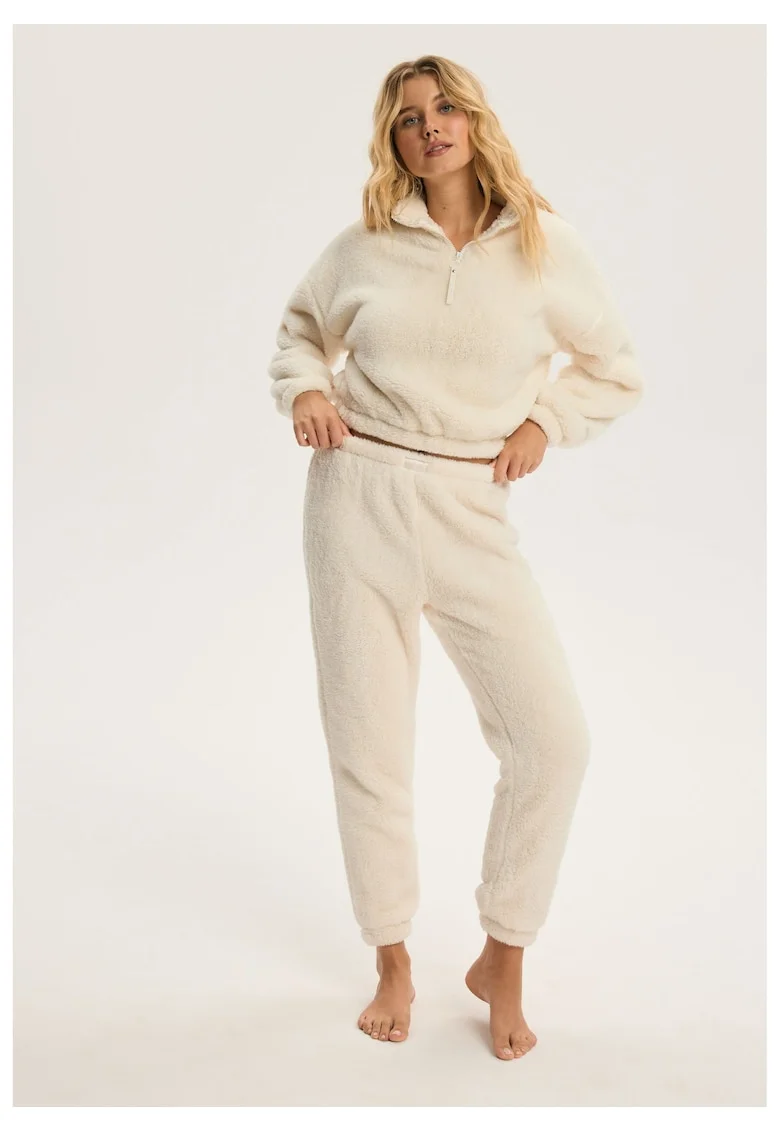 Pantaloni dama Alb Crem Giggle, Alb