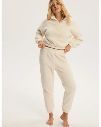 Pantaloni dama Alb Crem Giggle, Alb