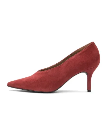 Pantofi de piele cu varf ascutit Irena, Coral