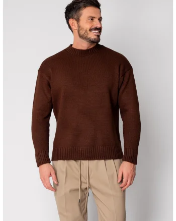 Pulover tricotat Brown 19052, Maro