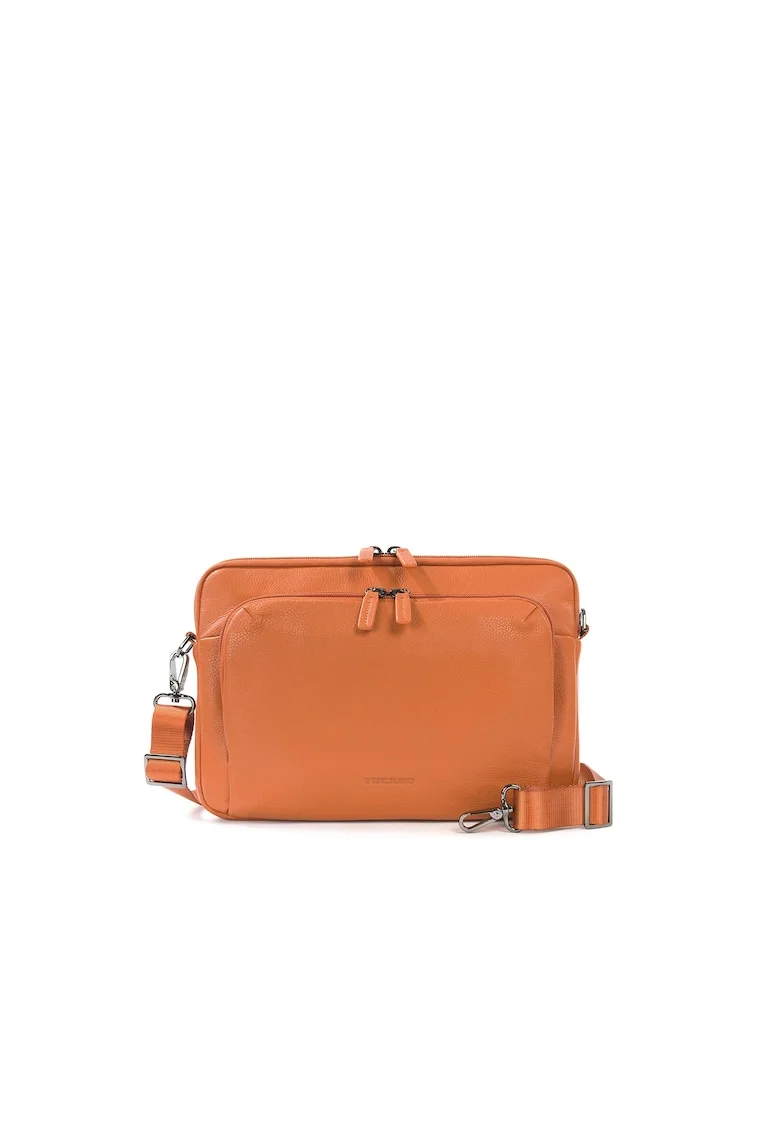 Geanta unisex piele pentru laptop, Portocaliu, 23 x 34 x 8.5 CM