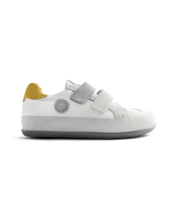 Pantofi sport de piele si piele intoarsa cu talpa flexibila Onekama, Alb, Alb