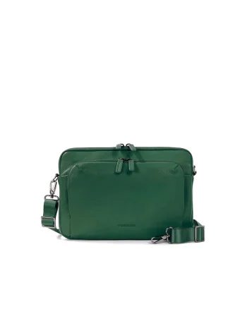 Geanta unisex piele pentru laptop, Verde, 23 x 34 x 8.5 CM