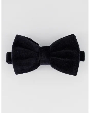 Papion din bumbac cu aspect de catifea, Negru