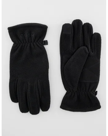 Manusi din fleece cu logo brodat, Negru