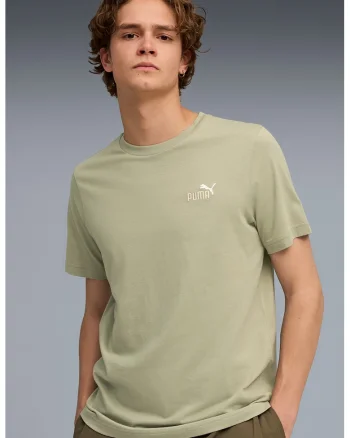 Tricou de bumbac cu decolteu la baza gatului ESS Boxy Tee, Verde pal