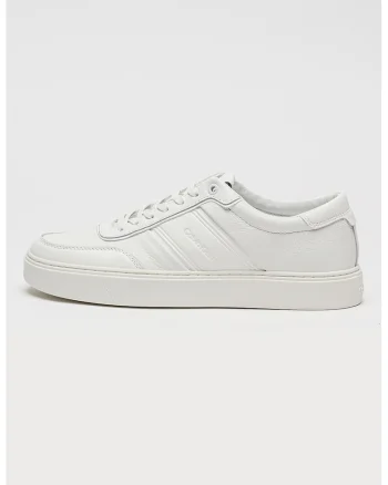 Pantofi sport low-cut de piele, Alb optic