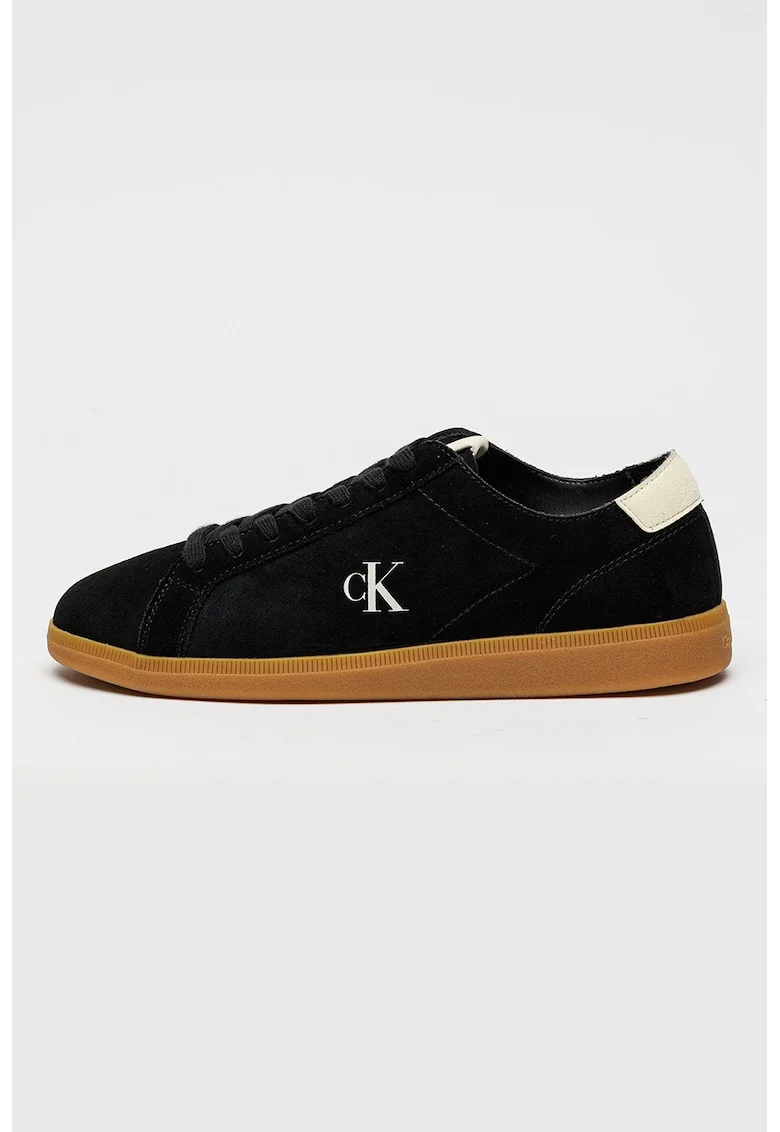 Pantofi sport low-cut de piele, Negru