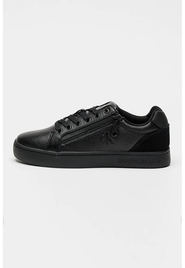 Pantofi sport low-cut de piele, Negru