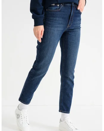 Blugi crop cu croiala dreapta, Bleumarin