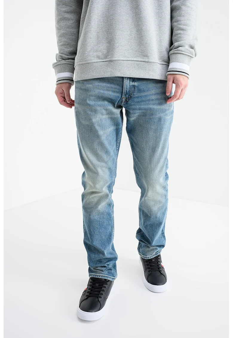 Blugi slim fit cu talie medie, Albastru prafuit
