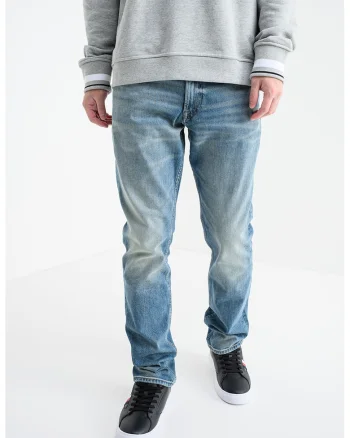 Blugi slim fit cu talie medie, Albastru prafuit