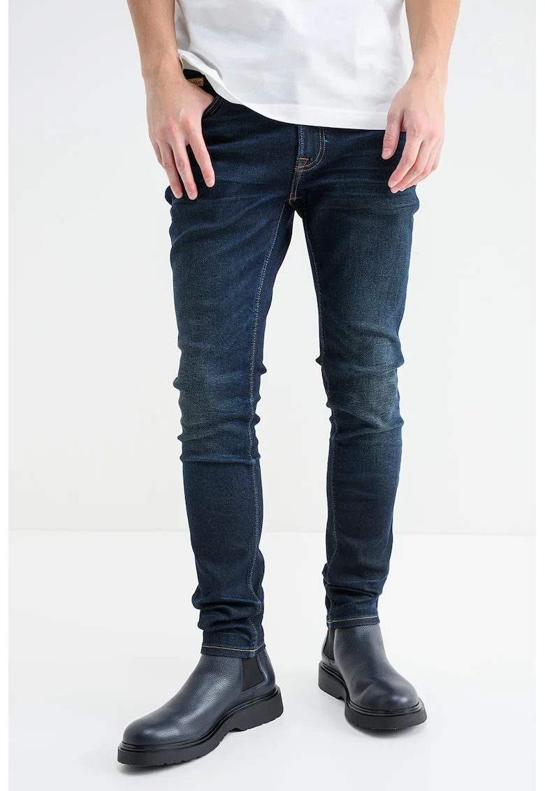 Blugi skinny cu talie medie, Albastru ultramarin