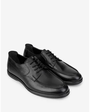 Pantofi barbati din piele texturata neagra