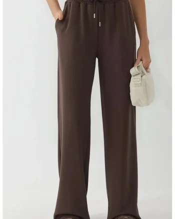 Pantaloni  talie inalta, Maro inchis