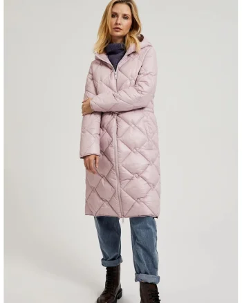 Jacheta quilted cu snur roz, Roz