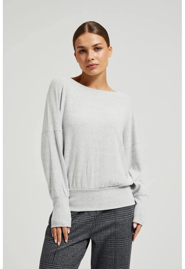 Pulover gri lung cu maneci lungi, Gri