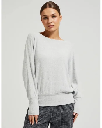 Pulover gri lung cu maneci lungi, Gri