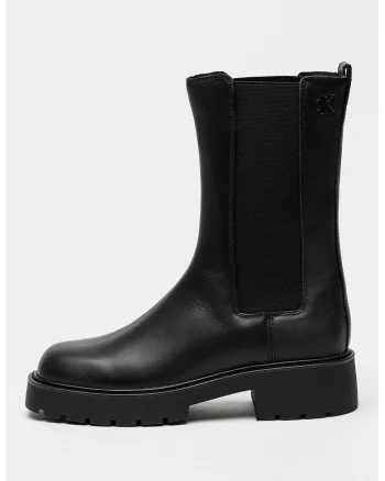 Cizme Chelsea medii de piele, Negru