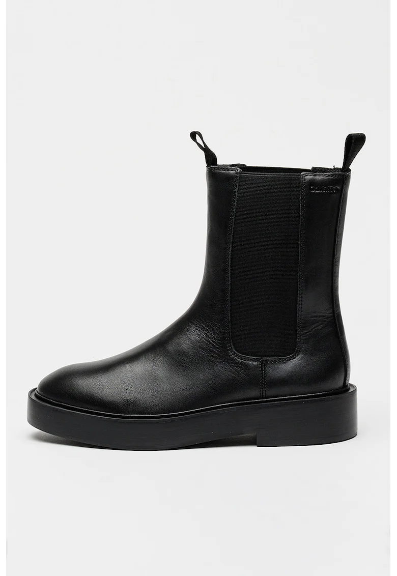 Ghete Chelsea de piele, Negru