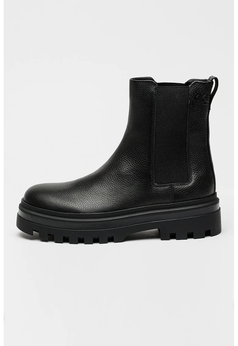 Ghete Chelsea de piele, Negru