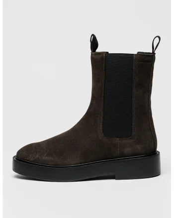 Ghete Chelsea de piele intoarsa, Maro inchis