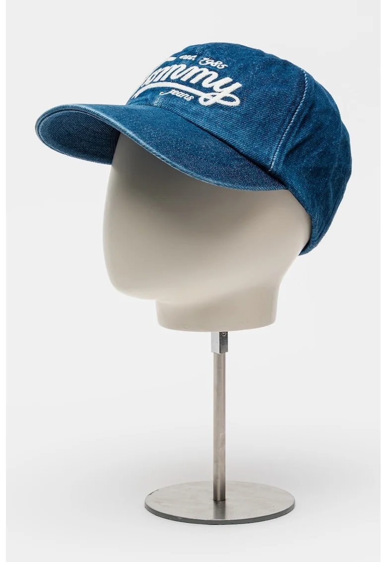 Sapca de denim cu logo, Albastru melange