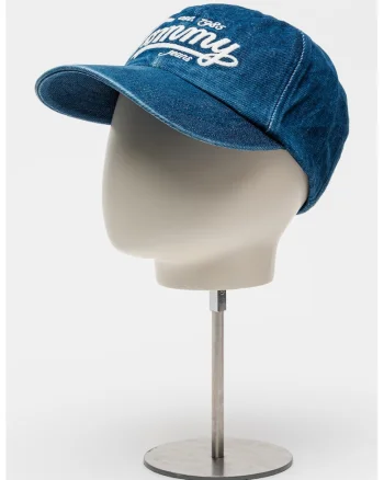 Sapca de denim cu logo, Albastru melange