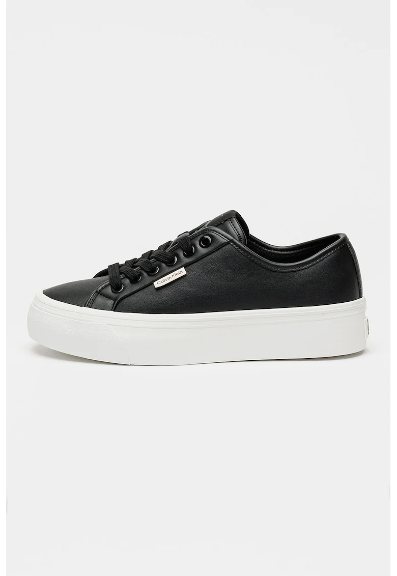 Pantofi sport flatform de piele, Negru