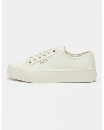 Pantofi sport flatform de piele, Alb