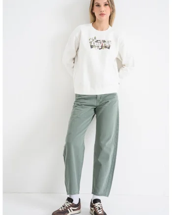 Bluza de trening cu imprimeu logo, Alb