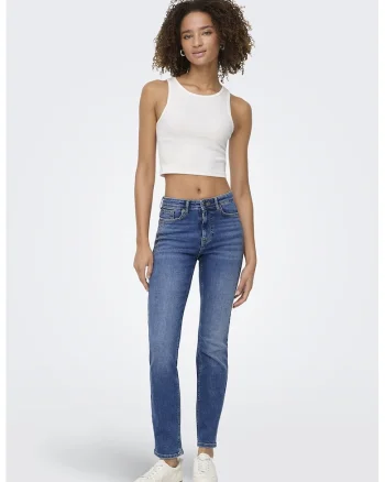 Blugi slim fit cu strasuri, Albastru deschis