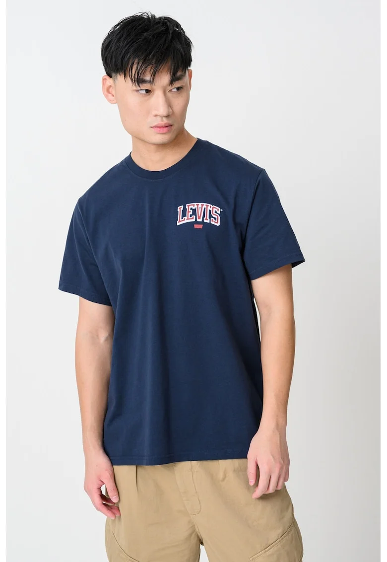 Tricou cu imprimeu logo, Bleumarin