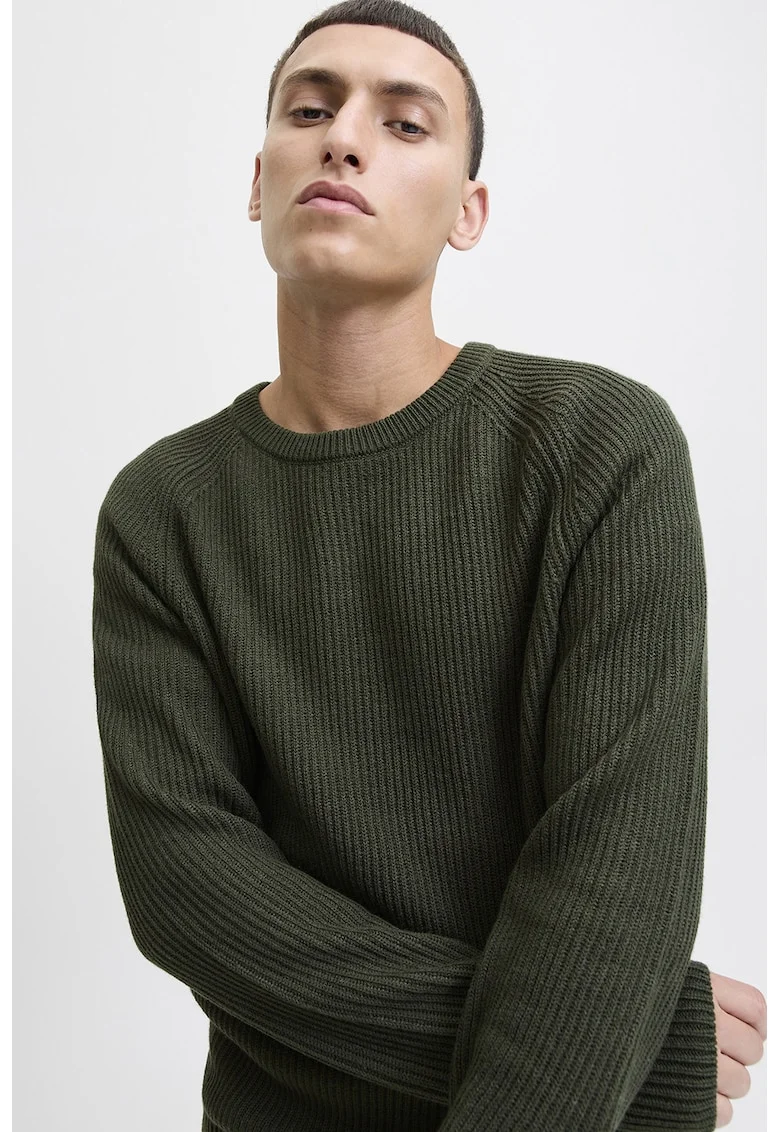 Pulover cu maneci raglan, Verde inchis