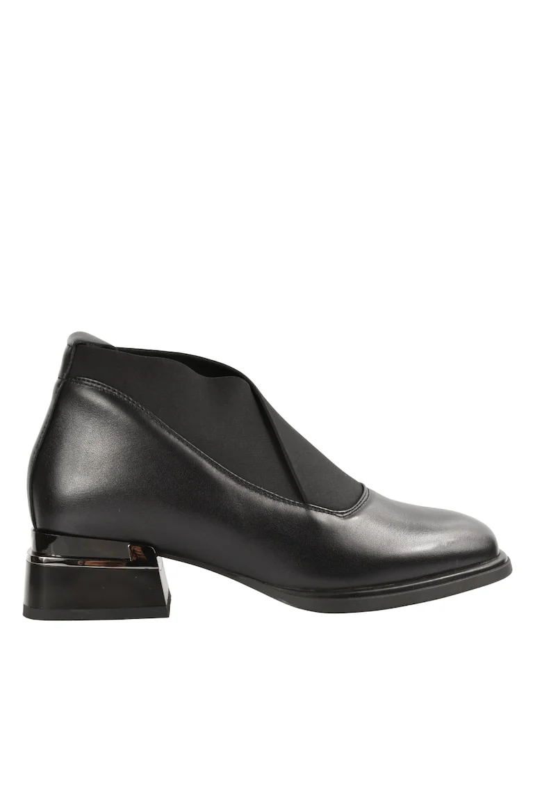 Ghete casual, dama,  W170003A negru, piele naturala, Negru